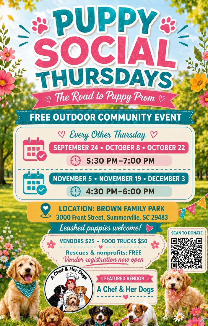 Puppy Social Thursdays flyer